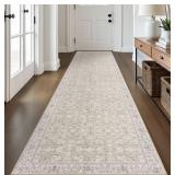 New 2.6x12 Cream Beige White Grey Washable Runner