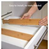 Drawer Divider 6 Pack, Bamboo Dresser Organizers