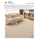 New AMOAMI-Washable Area Rugs 9x12-Boho Khaki Rug