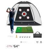 New Golf Net with Practice Mat,Golf Hitting Aid