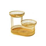 3-Tier Metal Fruit Basket, Gold Vegetables