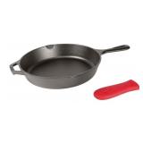 Lodge 12 Inch Cast Iron Skillet with Red S