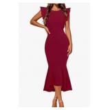 New Size Small Holipick Red Ruffle Sleeve Wedding
