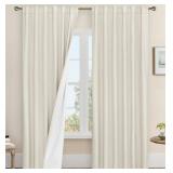 Blackout Linen Curtains, 84 Inch Linen Textured