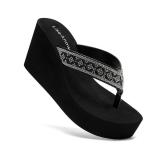 Rhinestone Wedge Sandals for Women Platform