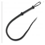 New Black Whip Handmade Bullwhip, 37 Inch Leaf