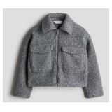 Size 8 Youth H&M Felted Texture Gray Zip