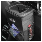 HOTOR Car Trash Can with Lid and Storage Pockets