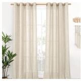 New YoungsTex 84 Inches Long Linen Semi Sheer