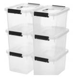 New 2 Ct 6 Quart Clear Storage Latch Box/Bins,