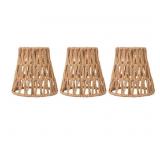 3PCS Faux Rattan Lamp Shades Bohemian Style Paper