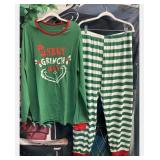 Menï¿½s 2pc Grinch Christmas Pajamas Set, size XL,