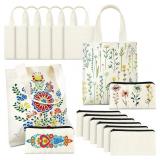 New 20 Pcs Mini Canvas Tote Bag Set Include Small