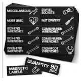 New lot of 6 90 Pcs Magnetic Tool Box Labels