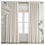 Topfinel Linen Blackout Curtains 96 Inch Long,