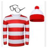 New Adult Red and White Striped Shirt