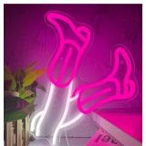 Dracey Cowboy Boots Neon Sign, Pink Cowgirl Boots
