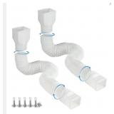 New White-2pack Rain Gutter Downspout Extensions