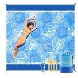 FunQeeu Beach Blanket, Large 83" X 79" Family