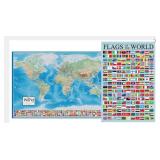 New Poster Foundry World Map and Flags Classroom