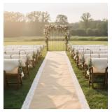 Premium Large Burlap Wedding Aisle Runner Ivory