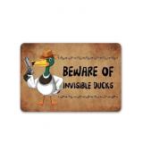 Beware of Invisible Ducks Funny Welcome Doormat