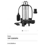 New Aquastrong 1HP Sewage Sump Pump, Stainless