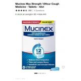 New Mucinex Max Strength 12Hour CoughMedicine -