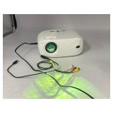 LED projector with power cords and what is shown