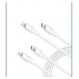 Anker USB C to Lightning Cable(6FT,2Pack,White),