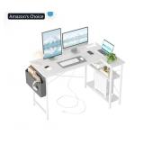 TIQLAB L Shaped Computer Desk with Power Outlets,