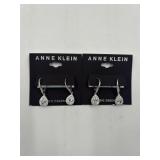 New lot of 2 Anne Klein cubic zirconia pear shape
