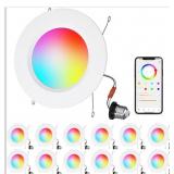Color Changing LED Can Lights,12Pack Retrofit LED