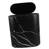 New Narrow Waste Basket Marble Appearance Plastic