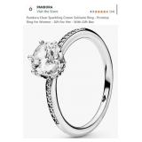 New Pandora Clear Sparkling Crown Solitaire Ring