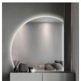 Semicircle LED Bathroom Mirror,80X80CM,Large Wall