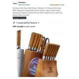 Kitchen Knife Sets With Block, Piklohas 15 Pieces