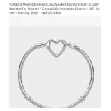 Pandora Moments Heart Clasp Snake Chain Bracelet