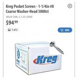 New Kreg Pocket Screws - 1-1/4in #8 Coarse