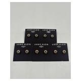 New lot of 5 pairs Anne Klein gold stud earrings