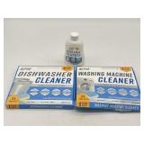 Active dishwasher cleaner, washing machine