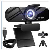 Full HD Webcam with Built-in Microphone and
