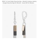 New DKNY Tri-Tone Shaky Drop Earrings - Women