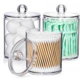 AOZITA 3 Pack Acrylic Qtip Holder Dispenser for