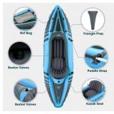 1 Person Inflatable Kayak Set Blow up Boat