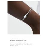 New Pandora Moments Heart & Snake Chain Bracelet