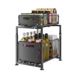 MIKEE 2-Tier Pull-Out Under Sink Organizers and