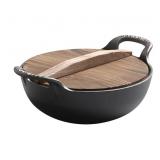 Cast Iron Oven Pot Non-stick Wok Skillet with Lid