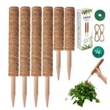 6 Pcs Moss Pole Extending to 68 Inches for Plants