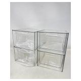 New (4) Acrylic Organizers 7.5x6x4.5in